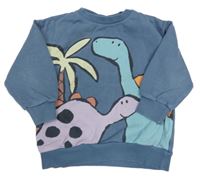 Modrošedá mikina s dinosaury Next