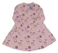 Nové - růžové šaty s nápisy a Angel Disney
