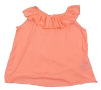 Křiklavě korálový top s volánkem H&M