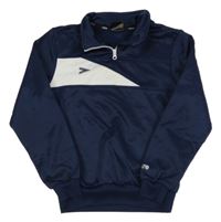 Tmavomodro-bílá sportovní mikina mitre