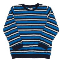 Modro-tmavomodro-bílá pruhovaná froté mikina Topolino