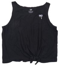 Černý crop top s palmou H&M