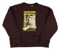 Tmavohnědá mikina s Pikachu Kiabi