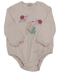 Růžové mikinové body s květinami So Cute