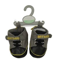 Nové - šedo-černé textilno/koženkové capáčky s Batmanem PRIMARK vel. 17