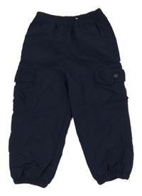 Tmavomodré šusťákové cuff kalhoty George