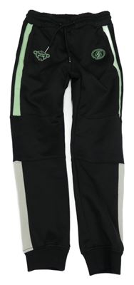 Černo-mátové sportovní tepláky s nášivkami Black banana