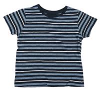 Černo-modro-bílé pruhované tričko Primark