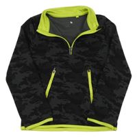 Černo-tmavošedá army funkční sportovní mikina ERGEENOMIXX