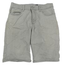Šedé slim fit riflové kraťasy H&M