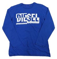 Tmavomodré triko s logem Diesel