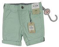Nové - Světlezelené plátěné chino kraťasy Denim Co. 