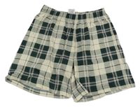 Tmavozeleno-béžové kostkované kraťasy H&M
