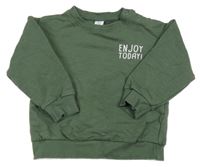 Khaki oversize mikina s nápisem Topomini