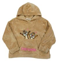 Béžová chlupatá mikina Chip a Dale s kapucí H&M