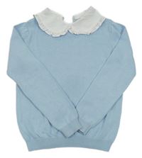 Světlemodrý svetr s bílým límečkem PRIMARK