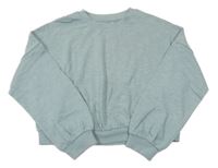 Světlekhakišedá melírovaná oversize crop mikina Next