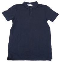 Tmavomodré polo tričko H&M