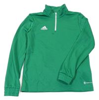 Zelená sportovní funkční mikina s logem Adidas