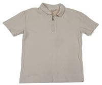 Smetanové žebrované polo tričko H&M