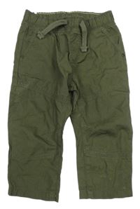 Khaki plátěné kalhoty C&A
