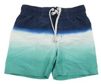 Mátovo-bílo-tmavomodré plážové kraťasy H&M