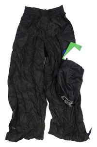 Nové - 2set - Černé šusťákové nepromokavé funkční kalhoty + sáček Mountain Warehouse
