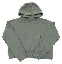 Khaki crop mikina s kapsou a kapucí C&A