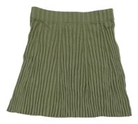 Khaki žebrovaná pletená sukně H&M