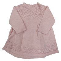 Světlerůžové vzorované pletené šaty Mothercare