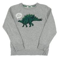 Šedá melírovaná mikina s dinem H&M