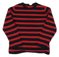 Tmavomodro-červený pruhovaný svetr H&M