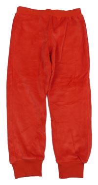 Červené sametové cuff kalhoty F&F