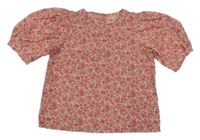 Světlerůžová šusťáková halenka s růžemi Zara