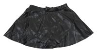 Černá koženková kolová sukně H&M