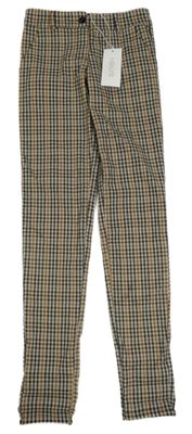 Nové - Hnědo-černé kostkované plátěné skinny kalhoty Hailys