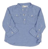 Modro-bílá pruhovaná polo košile H&M