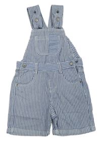 Modro-bílé proužkované plátěné laclové kraťasy Topomini 