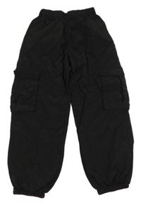 Černé cargo cuff šusťákové kalhoty Y.F.K.