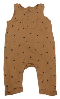 Hnědé puntíkaté laclové tepláky s kapsou H&M