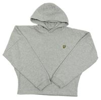 Světlešedá crop mikina s kapucí Lyle&Scott