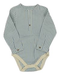 Modro-bílé kostkované plátěné body M&S