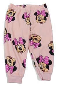 Světlerůžové plyšové pyžamové kalhoty s Minnie PRIMARK