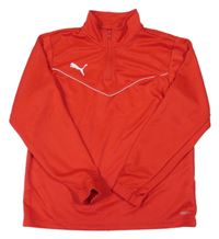 Červená sportovní funkční mikina s logem Puma
