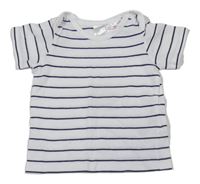 Bílo-tmavomodré pruhované tričko H&M