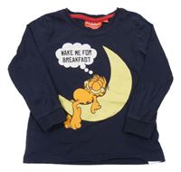 Tmavomodré pyžamové triko s Garfieldem Nickelodeon