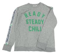 Šedá melírovaná mikna s nápisem H&M