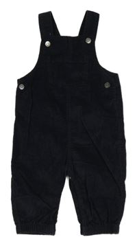 Tmavomodré sametovo/manšestrové laclové kalhoty s kapsou F&F