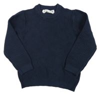 Tmavomodrý vzorovaný svetr Primark