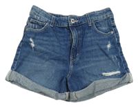 Modré riflové kraťasy s prošoupáním Denim Co.